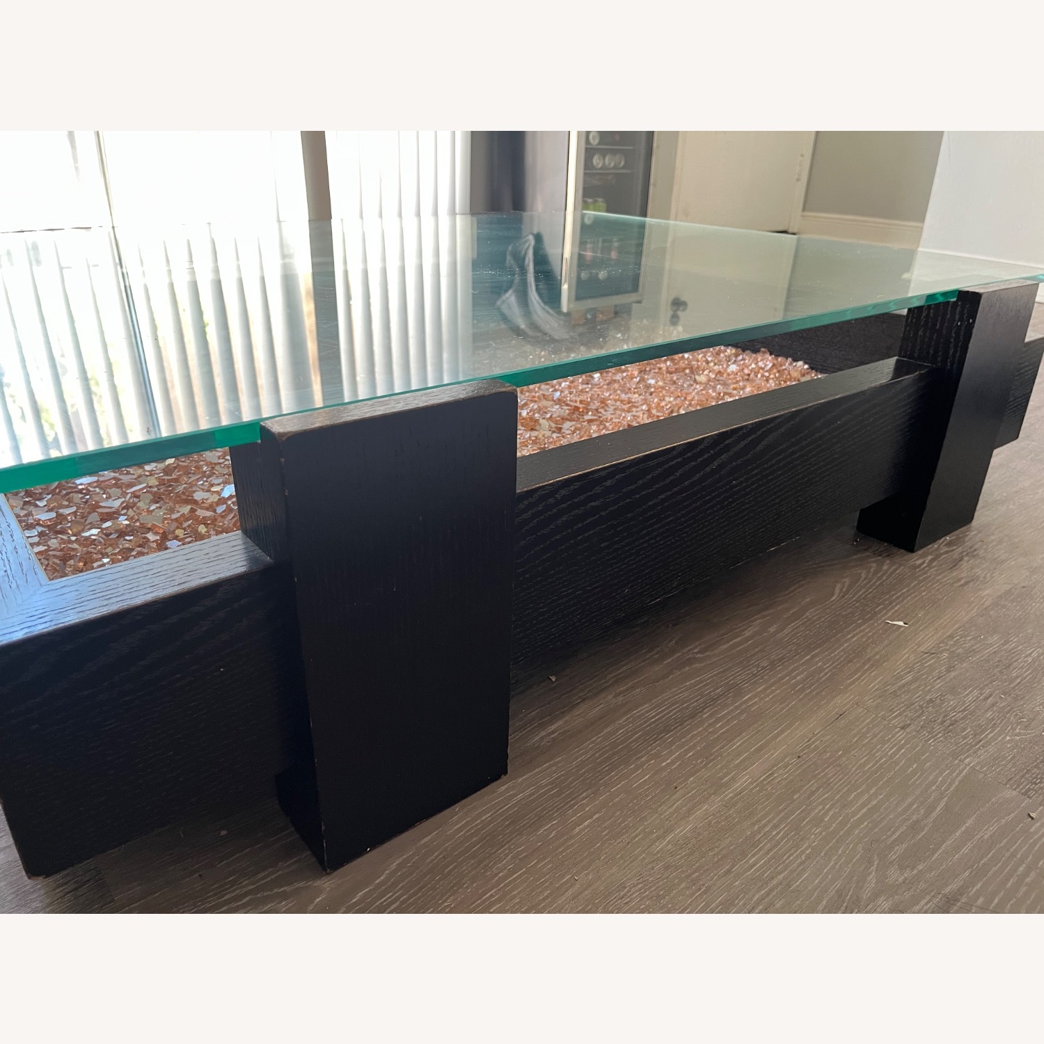 Vintage/Antique Wood and Glass Coffee Table - image-7