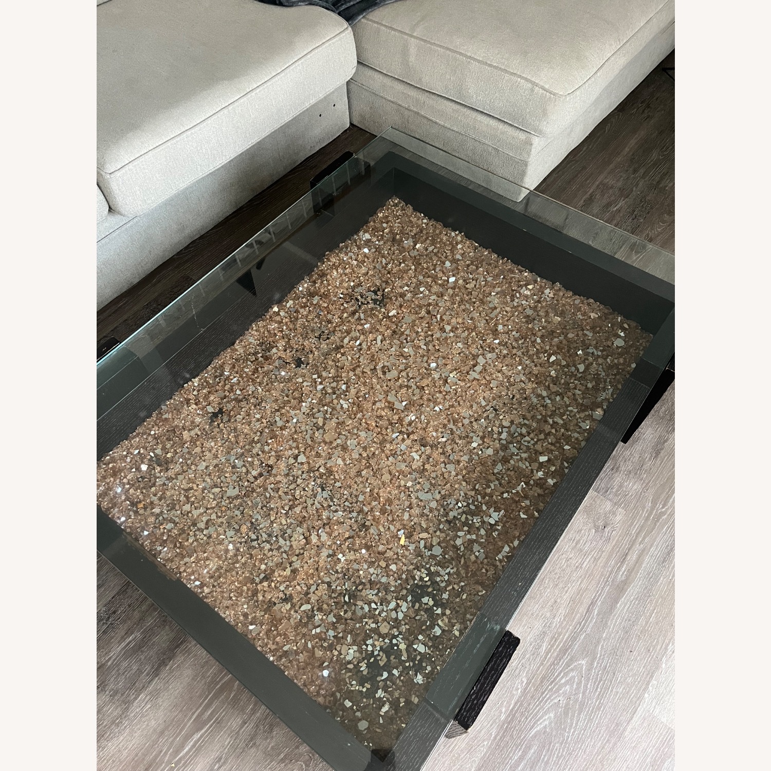 Vintage/Antique Wood and Glass Coffee Table - image-2