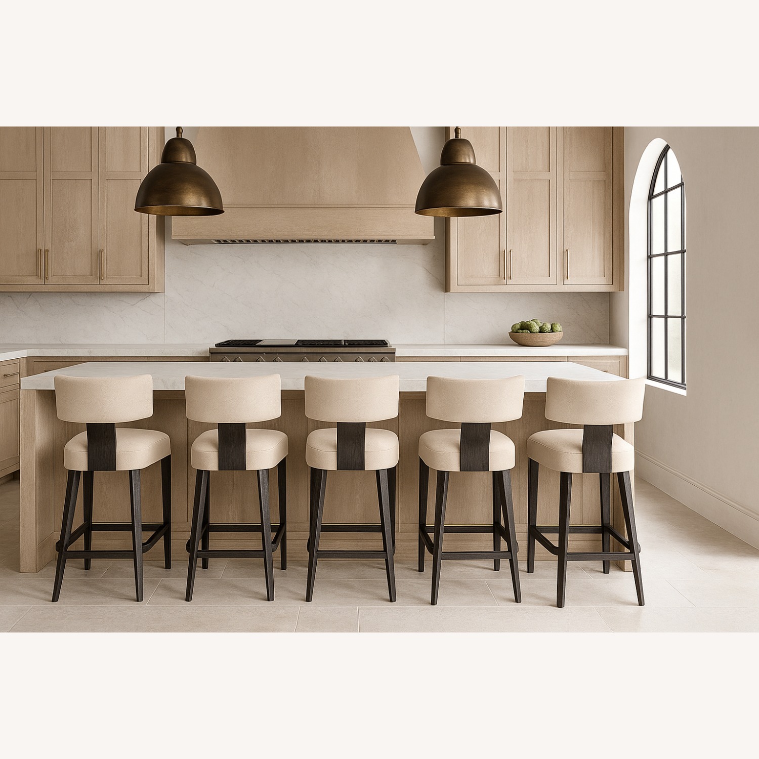 Restoration Hardware Padua Leather Counter Stools Set of 5 - image-3