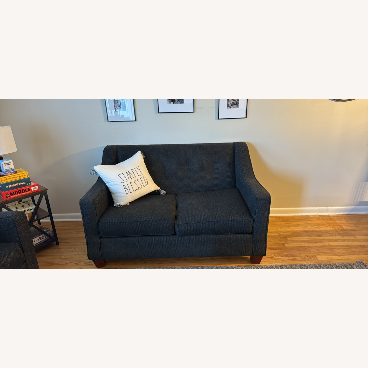 Black Fabric 3+ Seater Sofa - image-2