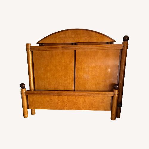 Used Hickory White Queen Satinwood Burl Bed for sale on AptDeco