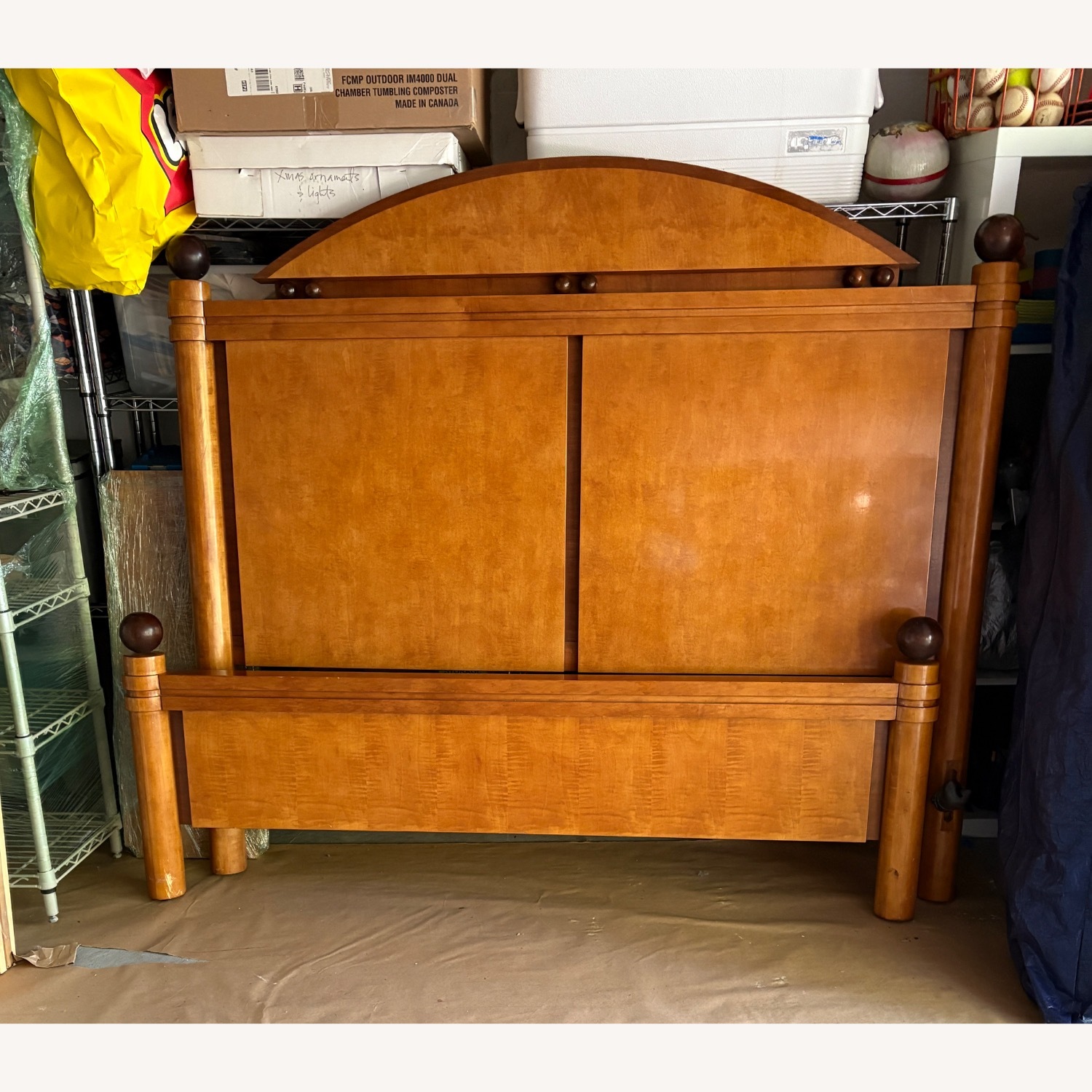 Hickory White Queen Satinwood Burl Bed - image-1