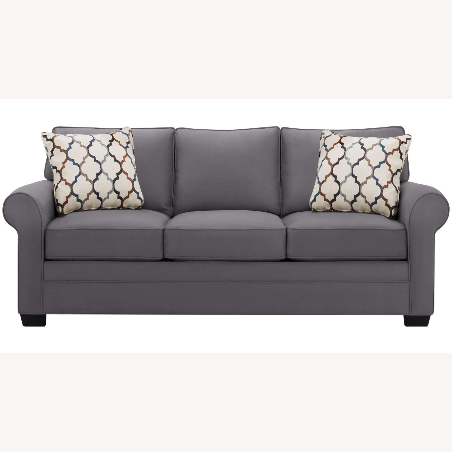 Raymour & Flanigan Dark Gray Suede Sleeper Sofa - image-7