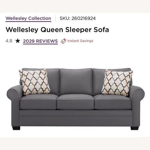 Used Raymour & Flanigan Dark Gray Suede Sleeper Sofa for sale on AptDeco