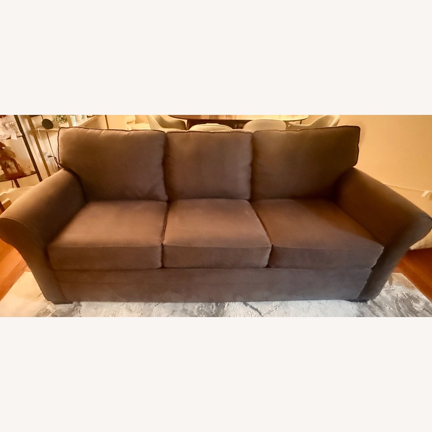 Raymour & Flanigan Dark Gray Suede Sleeper Sofa - image-4