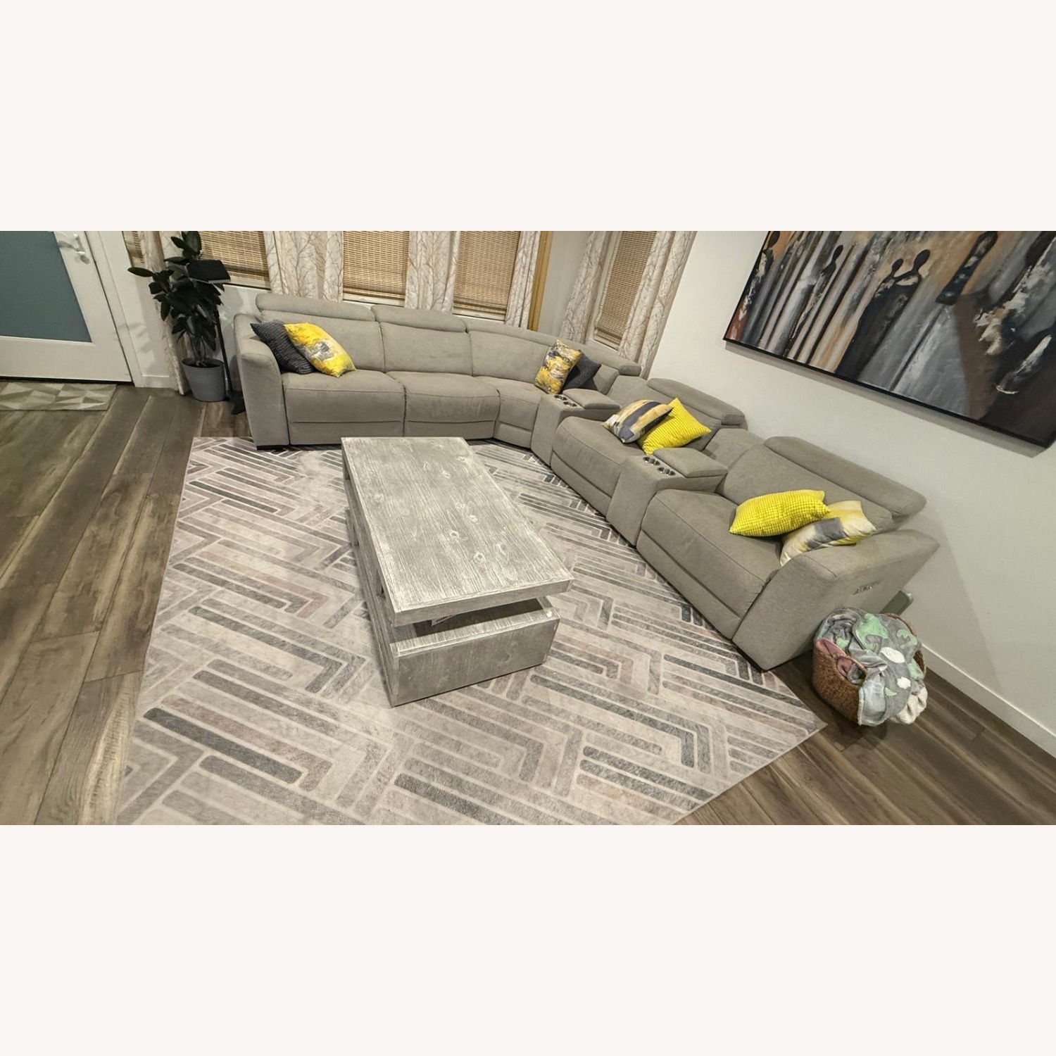 Living Spaces Light Gray 3+ Piece Sectional - image-1