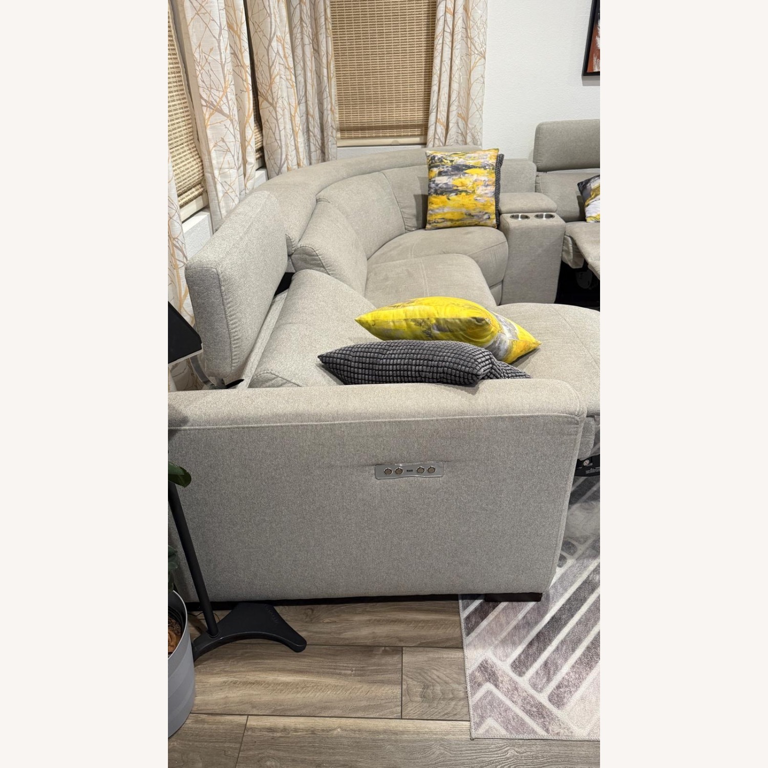 Living Spaces Light Gray 3+ Piece Sectional - image-3