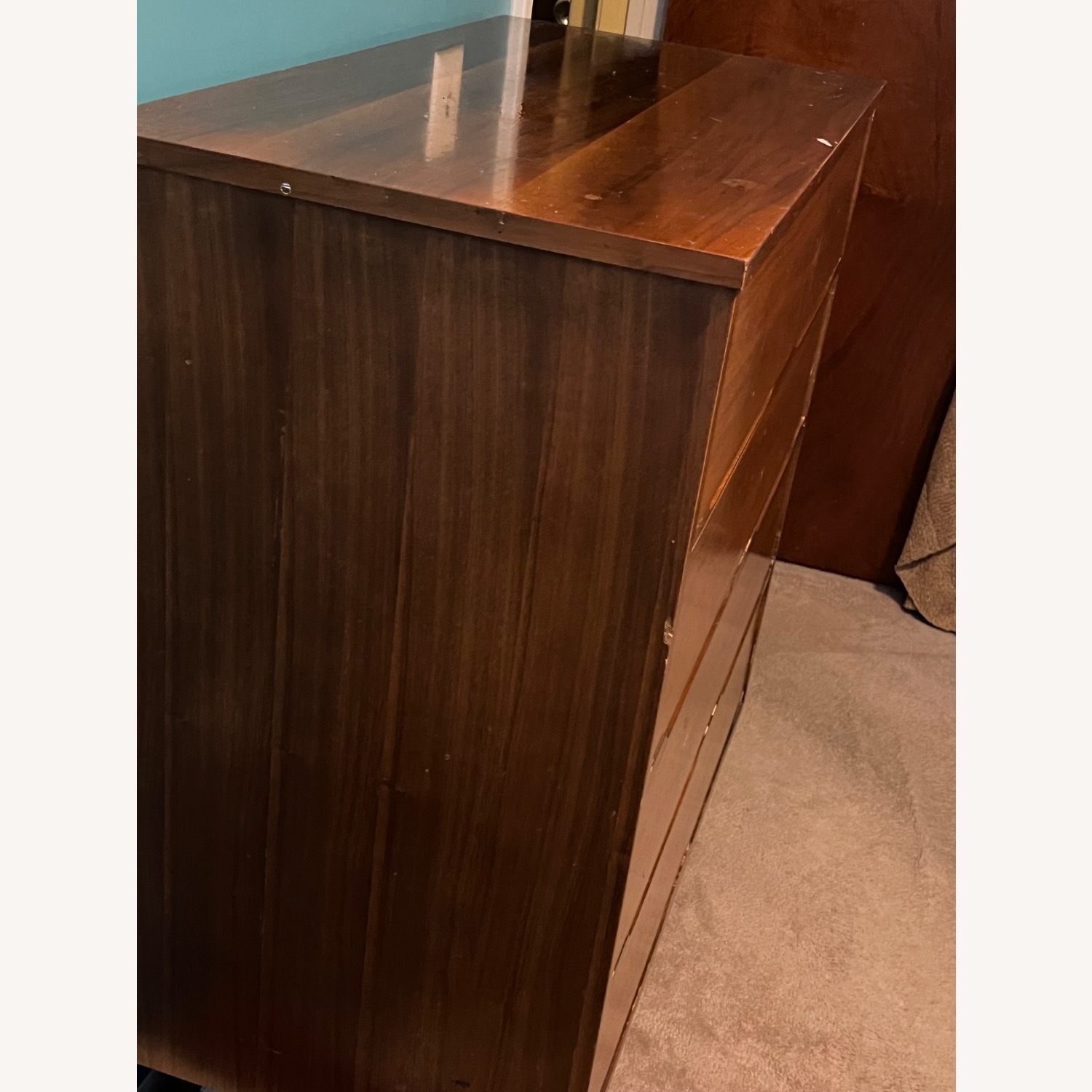 Vintage/Antique Dark Brown Wood Armoire - image-2