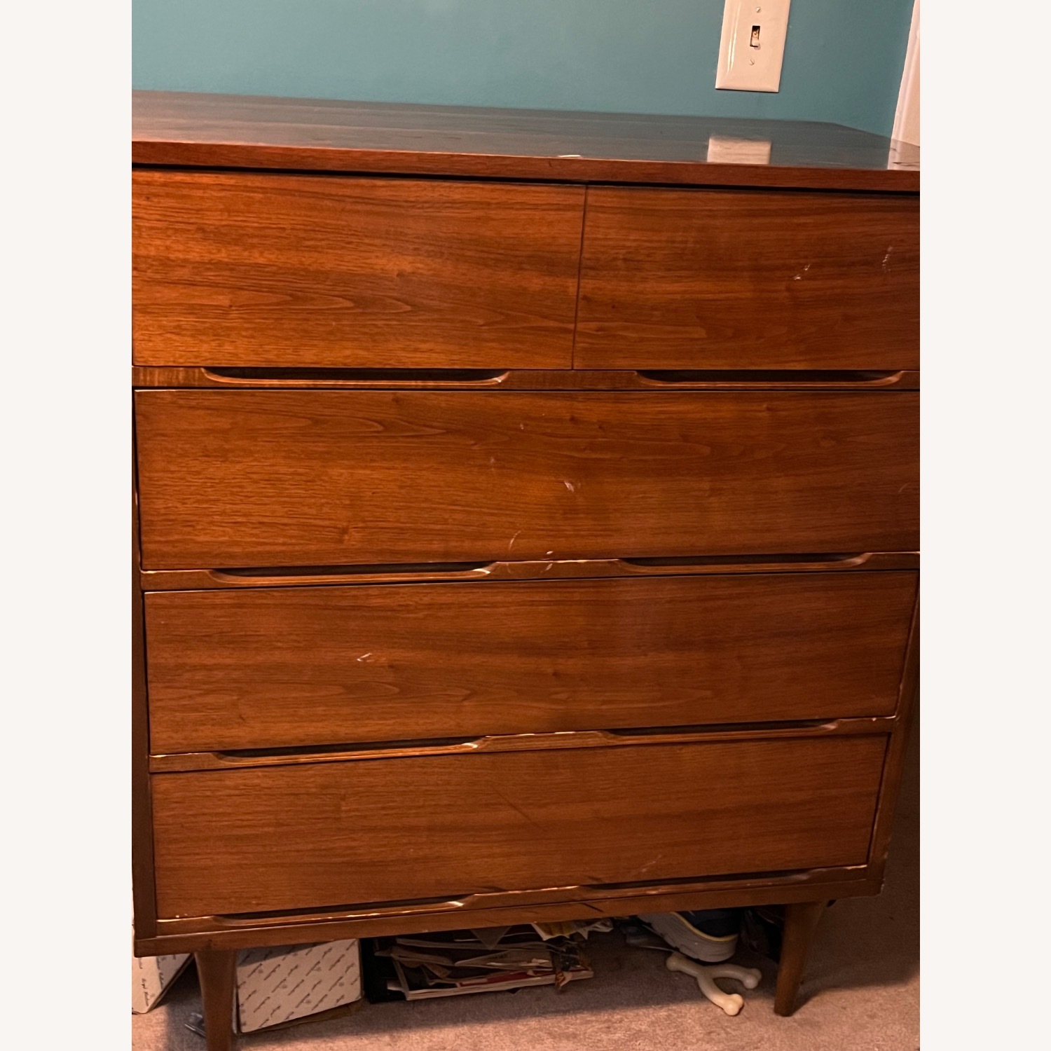 Vintage/Antique Dark Brown Wood Armoire - image-1