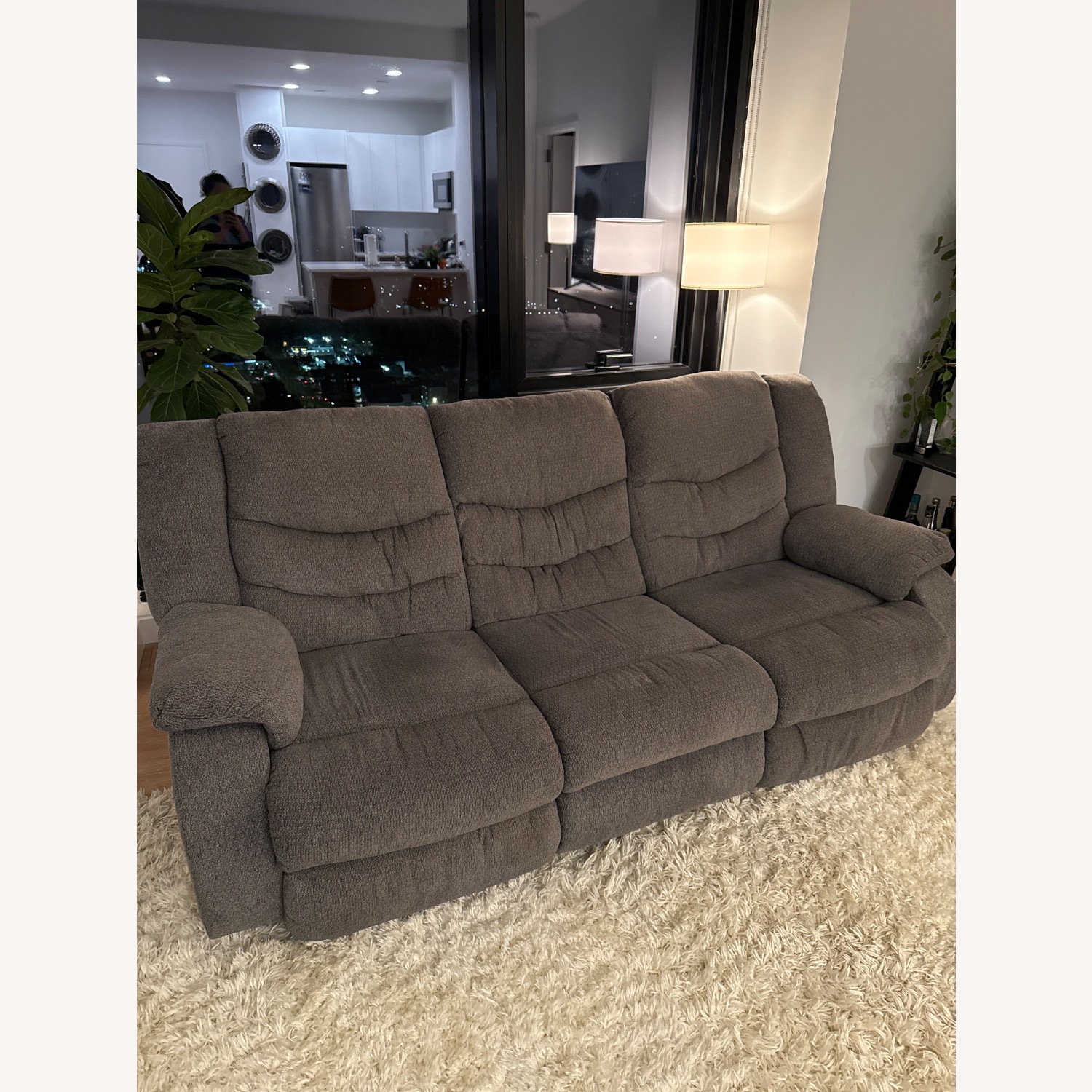 Ashley Furniture Tulen Light Gray Fabric 3+ Seater Sofa - image-1