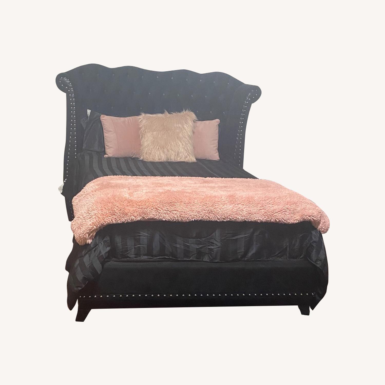 Ashley Furniture Black Fabric Queen Bed - image-0