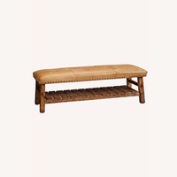 Pottery Barn Caden Bench Cognac Leather
