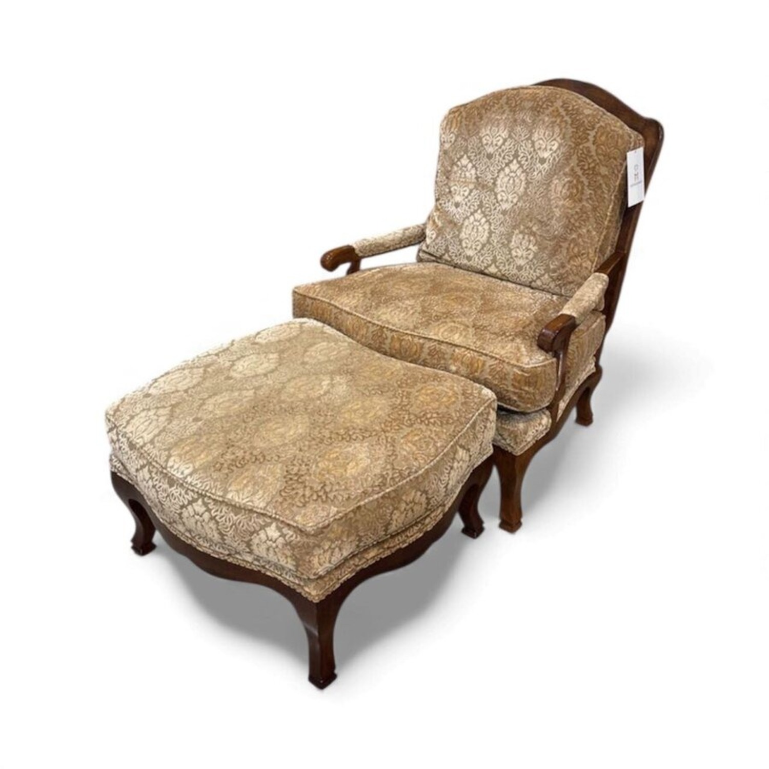 Hickory White Juliette Chair w Matching Ottoman - image-1