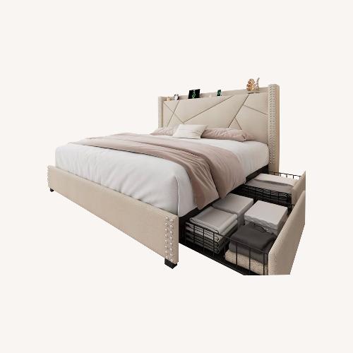 Used Feonase Queen Bed Frame with 4 Storage Drawers for sale on AptDeco