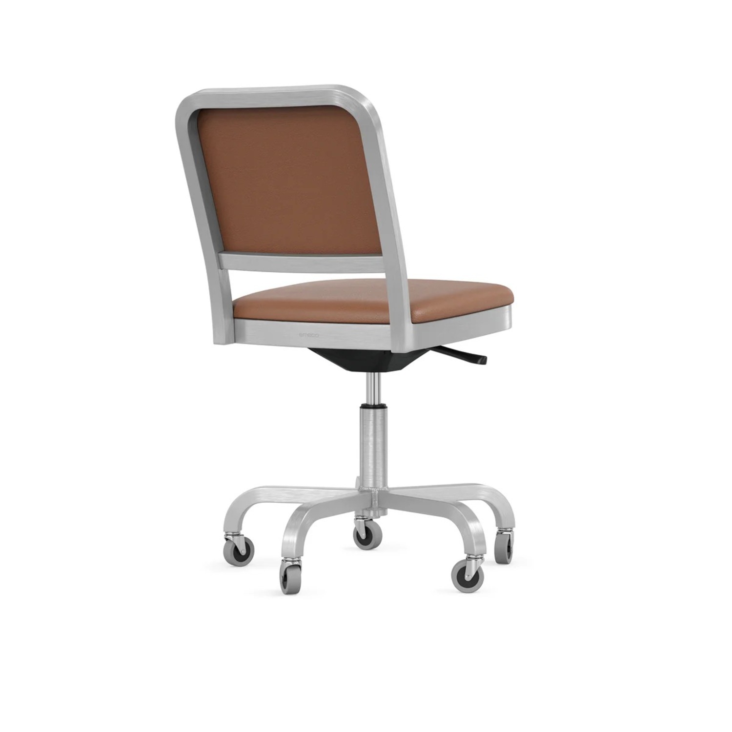 Emeco Light Brown Leather Office Chair - image-2