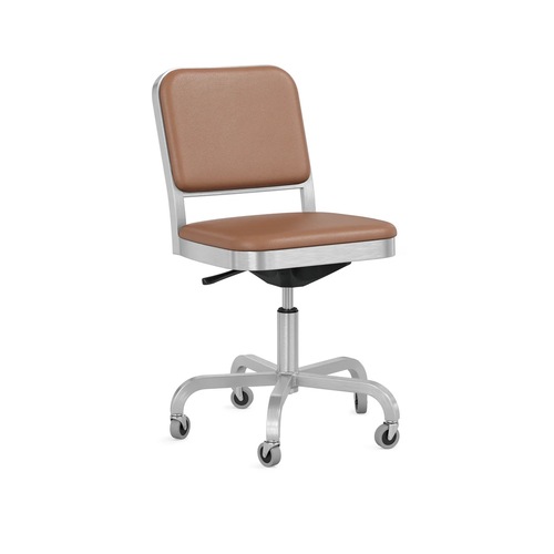 Used Emeco Light Brown Leather Office Chair for sale on AptDeco
