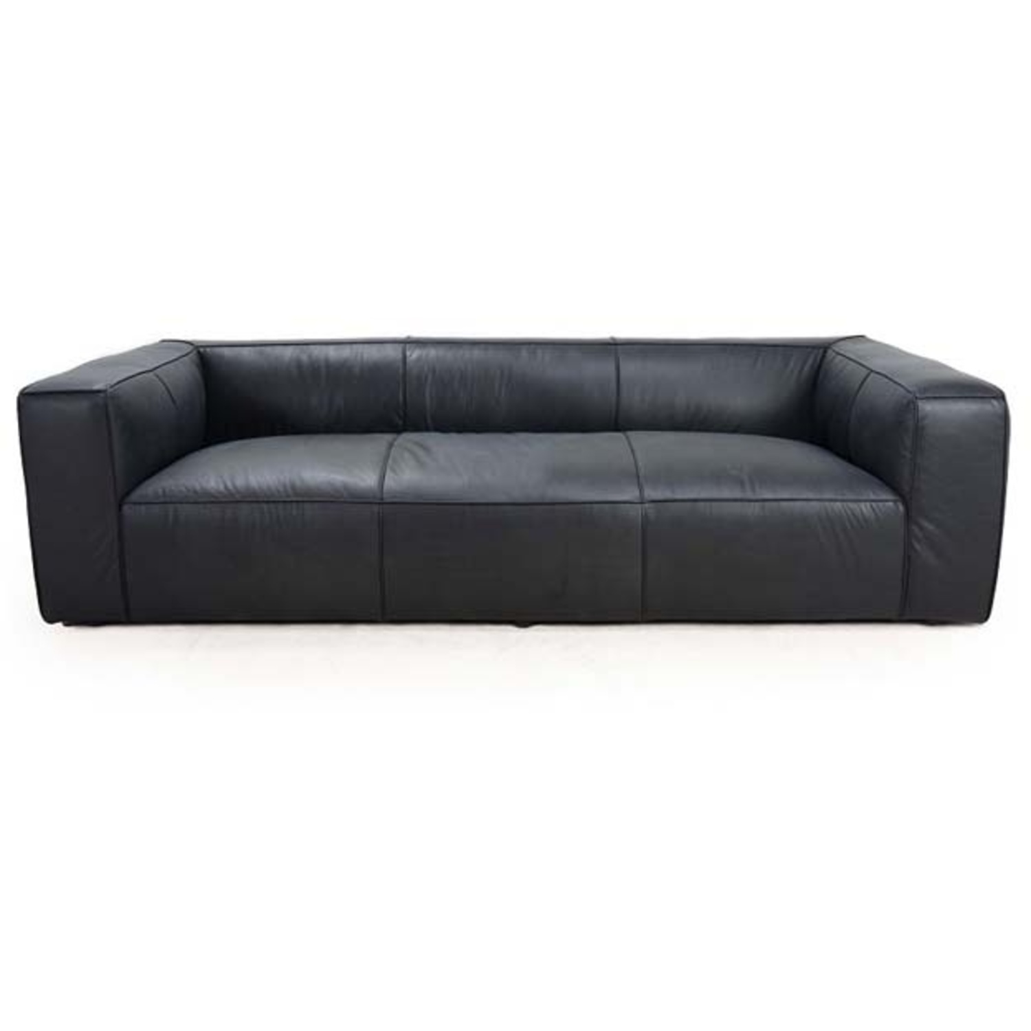 Macy's Black Leather 3+ Seater Sofa - image-4