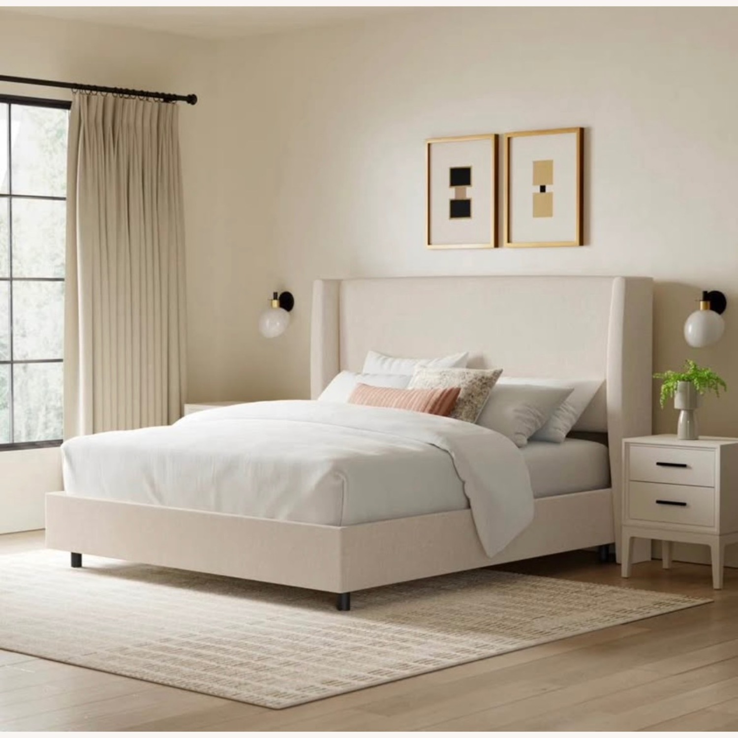 Joss & Main Tilly White King Bed Frame - image-1