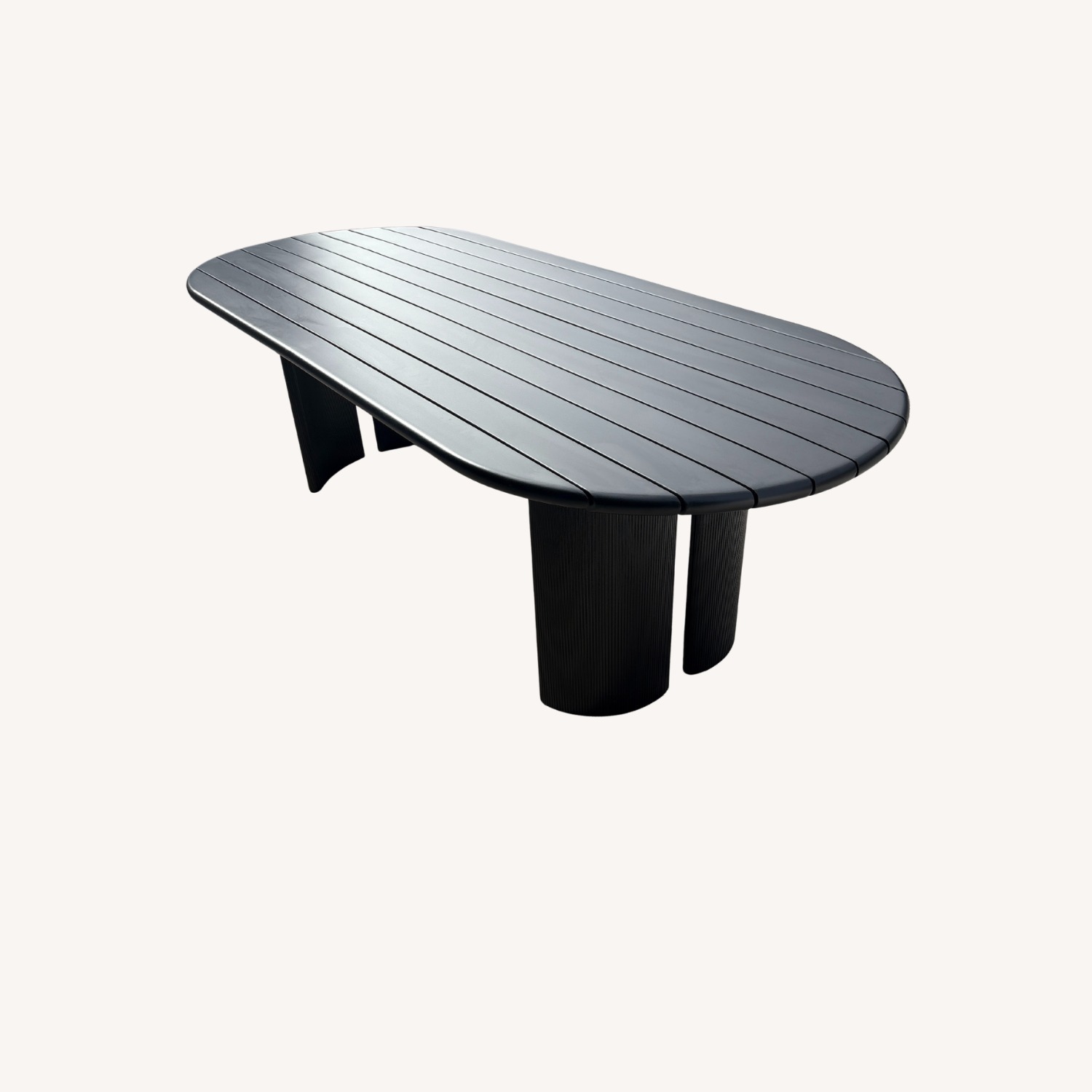 Restoration Hardware Striata Aluminum Dining Table - image-8