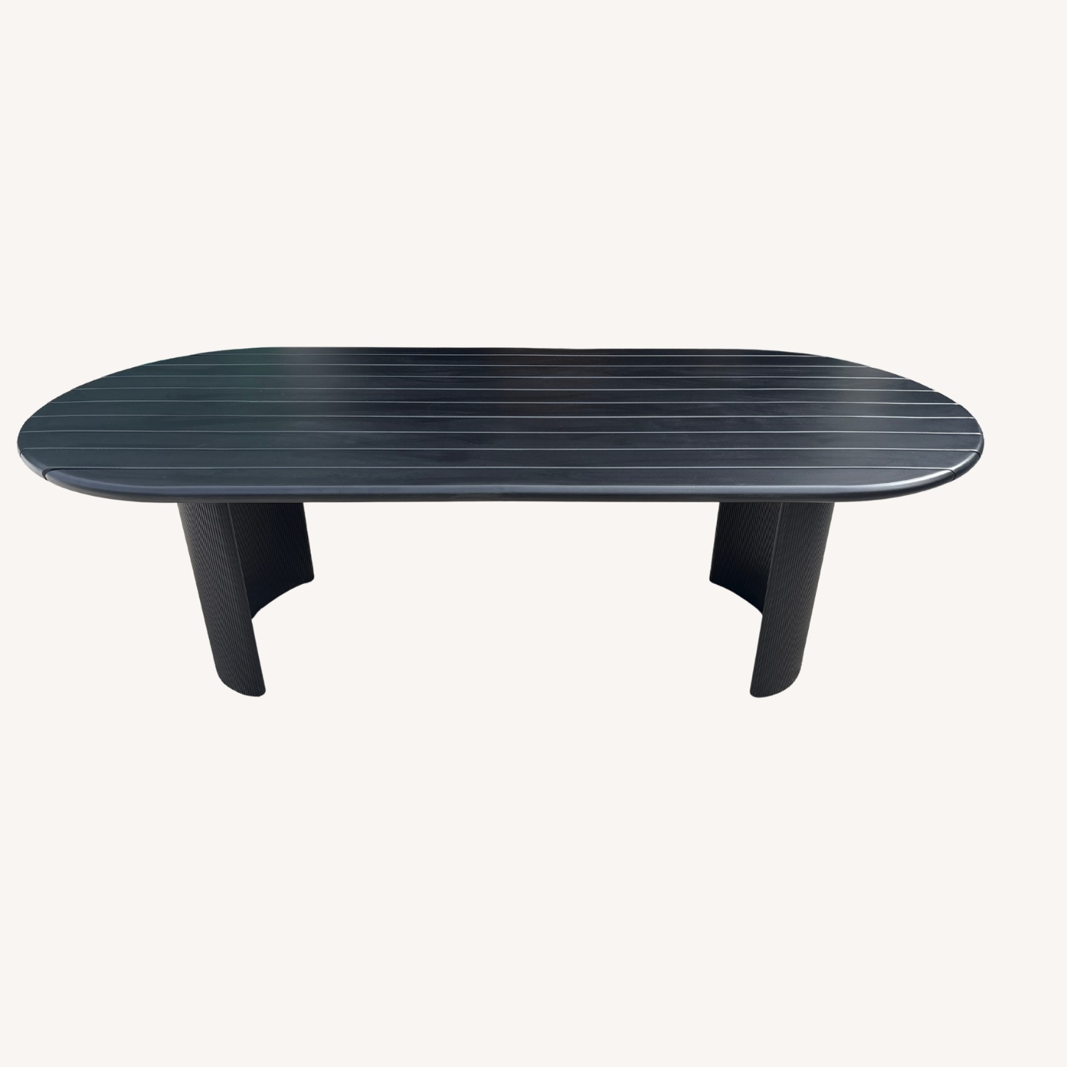 Restoration Hardware Striata Aluminum Dining Table - image-3