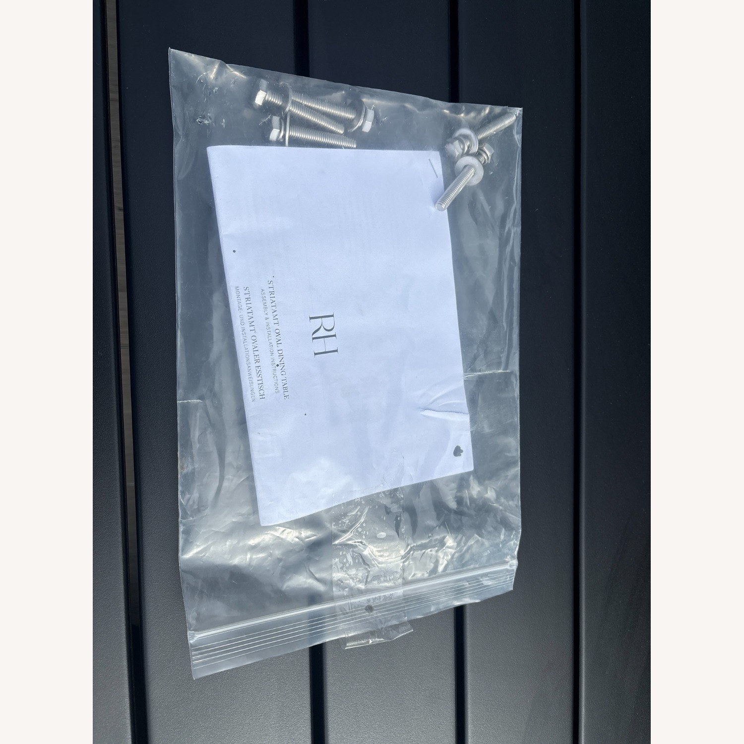 Restoration Hardware Striata Aluminum Dining Table - image-2