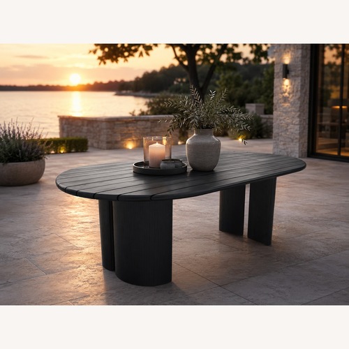 Used Restoration Hardware Striata Aluminum Dining Table for sale on AptDeco