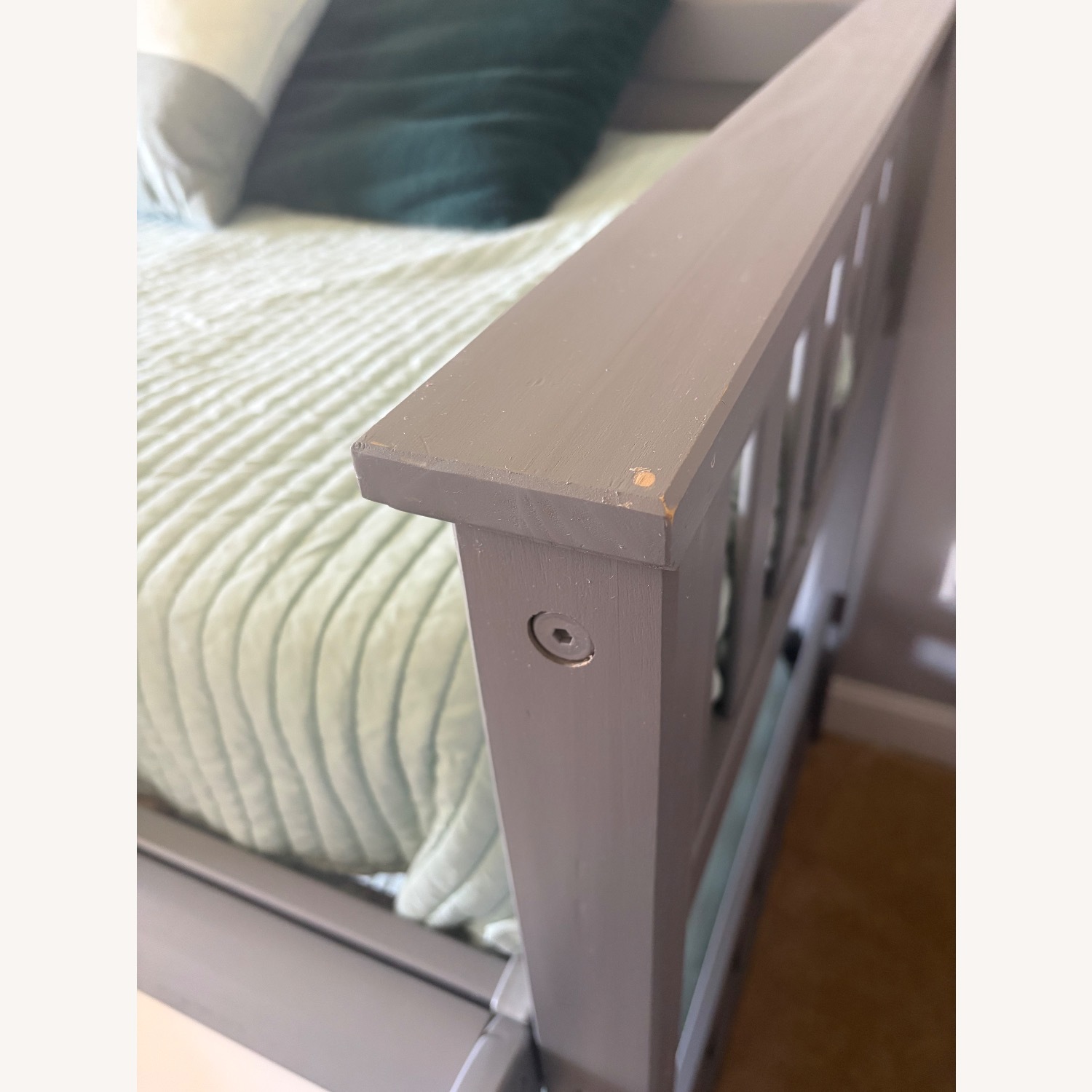 Bob's Discount Furniture Light Gray Wood Bunk Bed - image-2