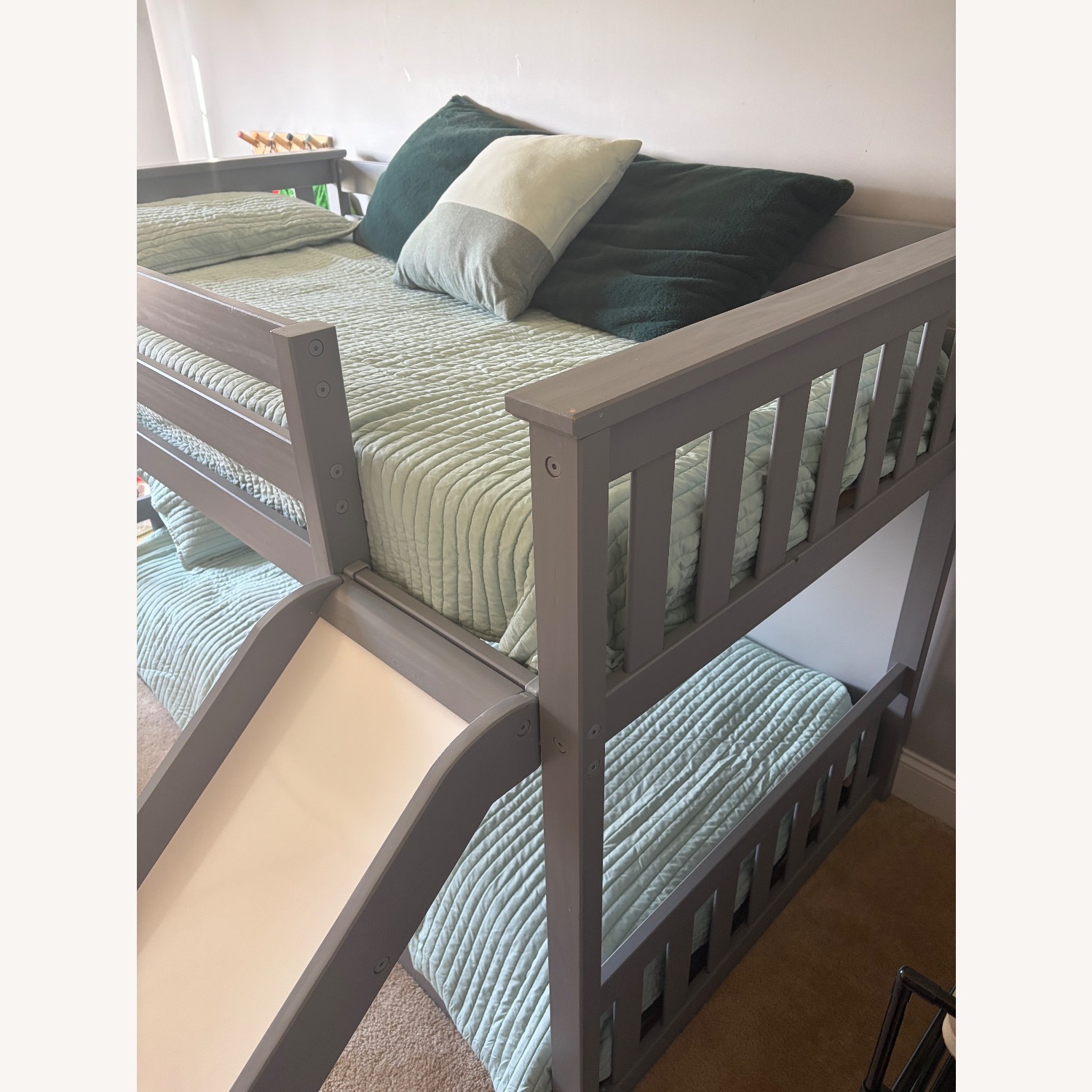 Bob's Discount Furniture Light Gray Wood Bunk Bed - image-5