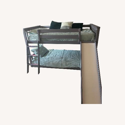 Used Bob's Discount Furniture Light Gray Wood Bunk Bed for sale on AptDeco