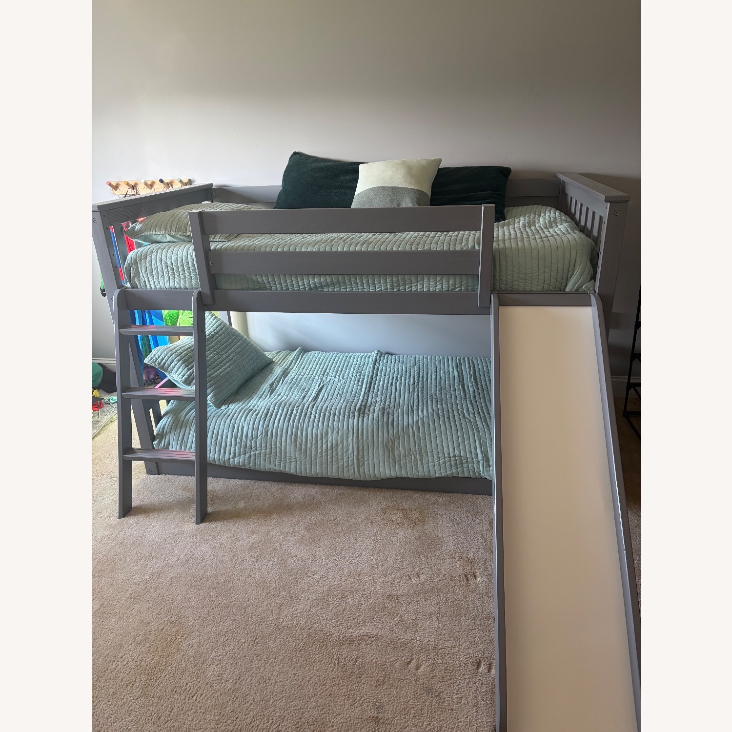 Bob's Discount Furniture Light Gray Wood Bunk Bed - image-1