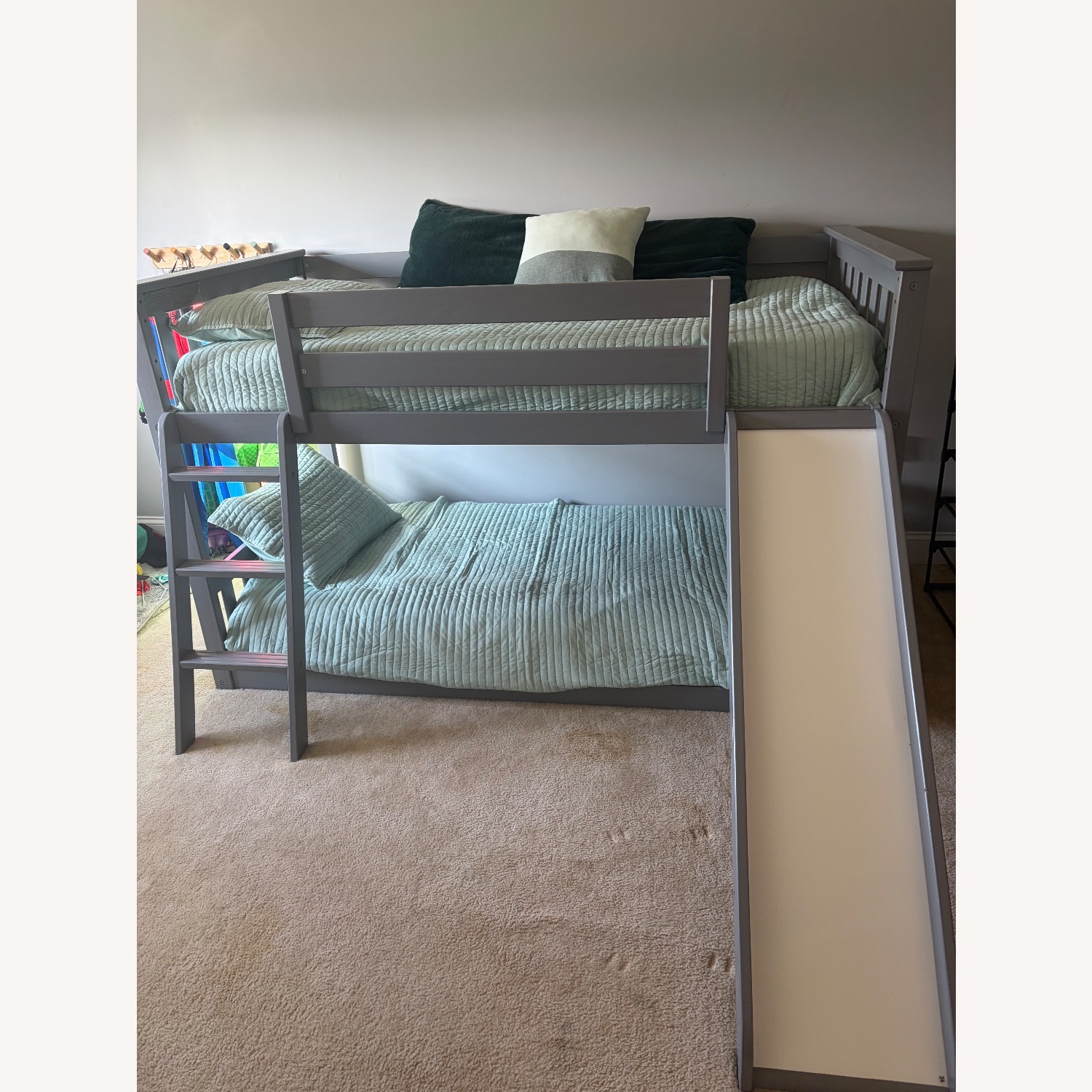 Bob's Discount Furniture Light Gray Wood Bunk Bed - image-3
