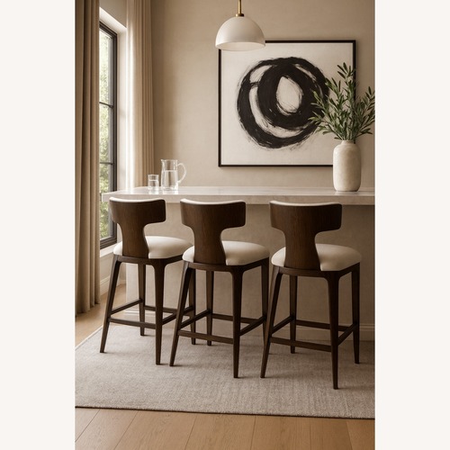 Used RH Ligné Fabric Bar & Counter Stools — Set of 3 for sale on AptDeco