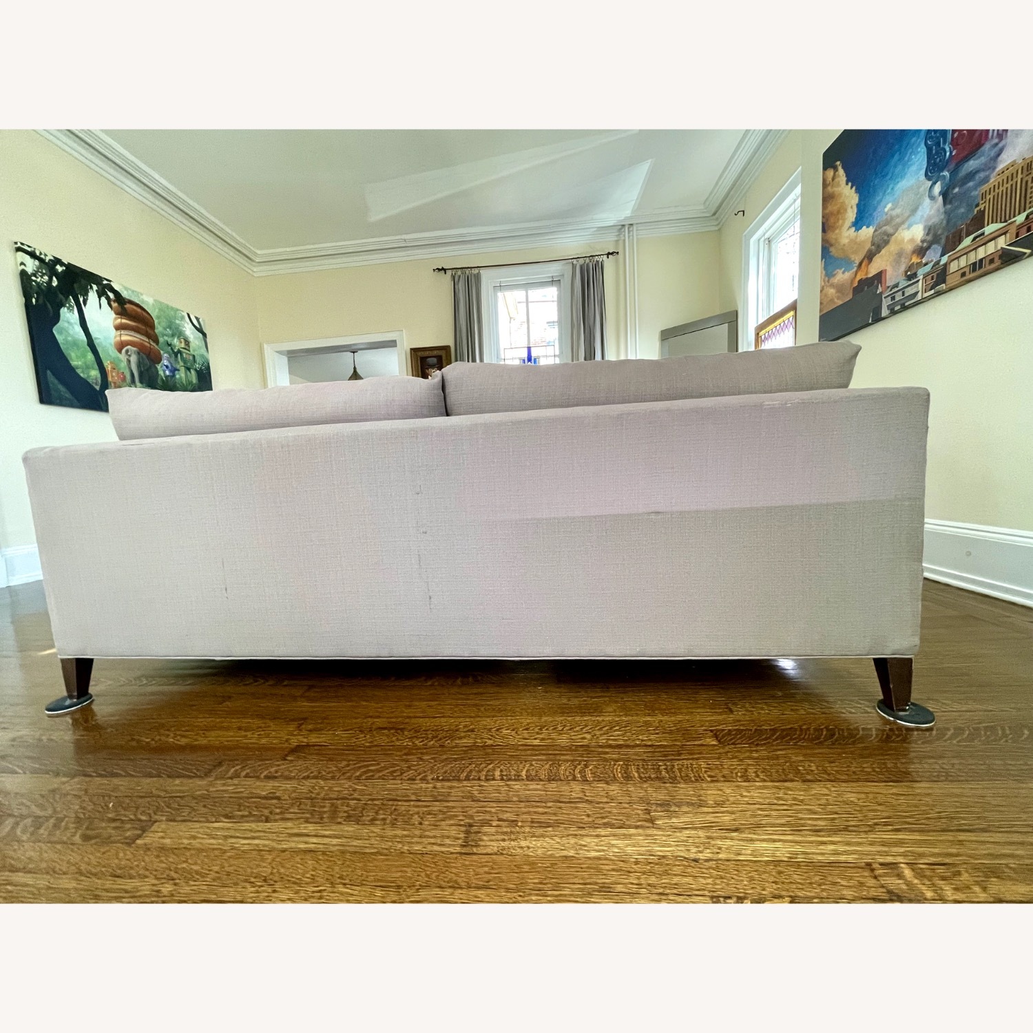 Crate & Barrel Light Gray Fabric 2 Seater Sofa - image-4