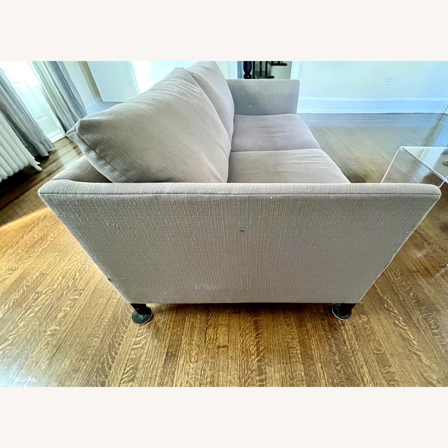 Crate & Barrel Light Gray Fabric 2 Seater Sofa - image-3