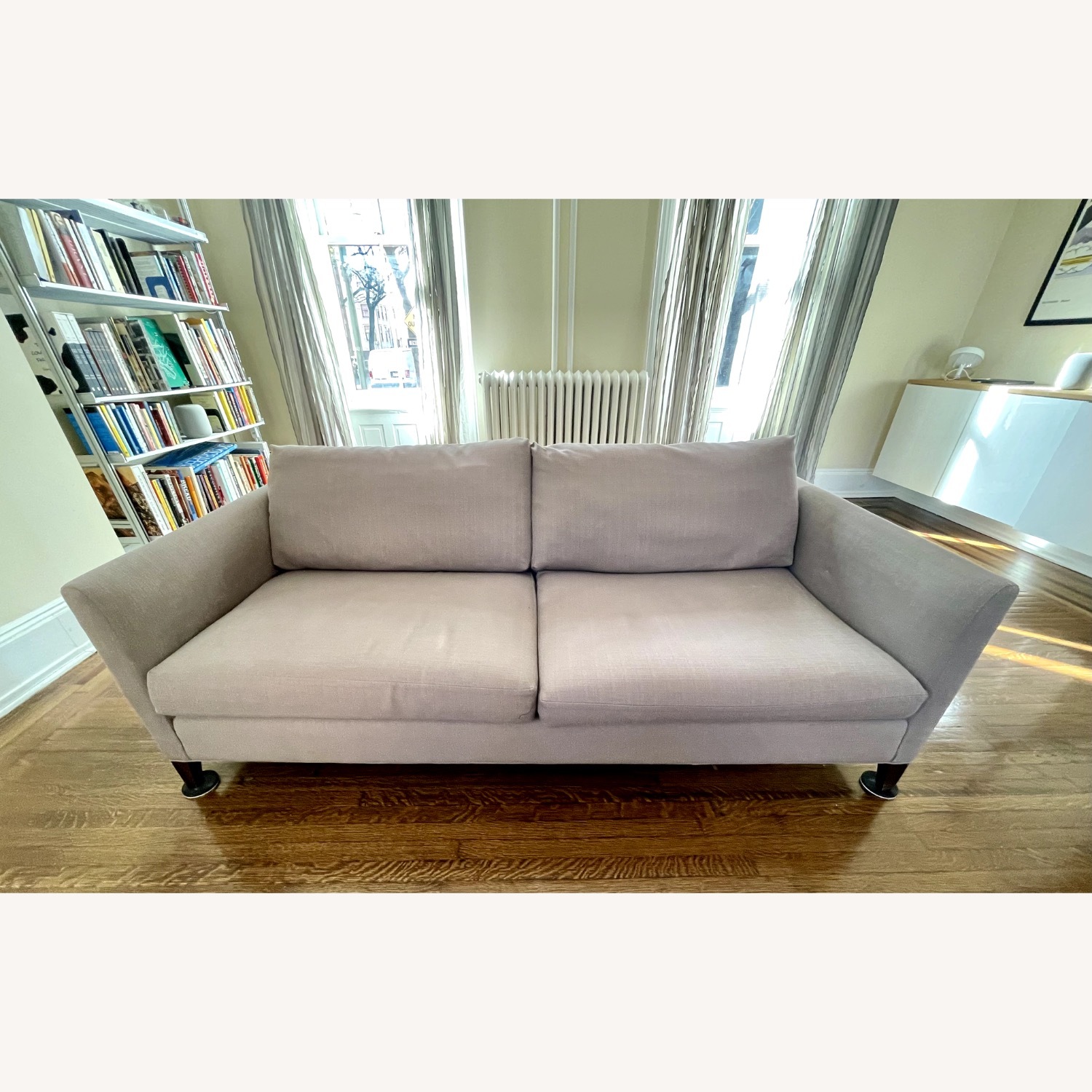 Crate & Barrel Light Gray Fabric 2 Seater Sofa - image-2