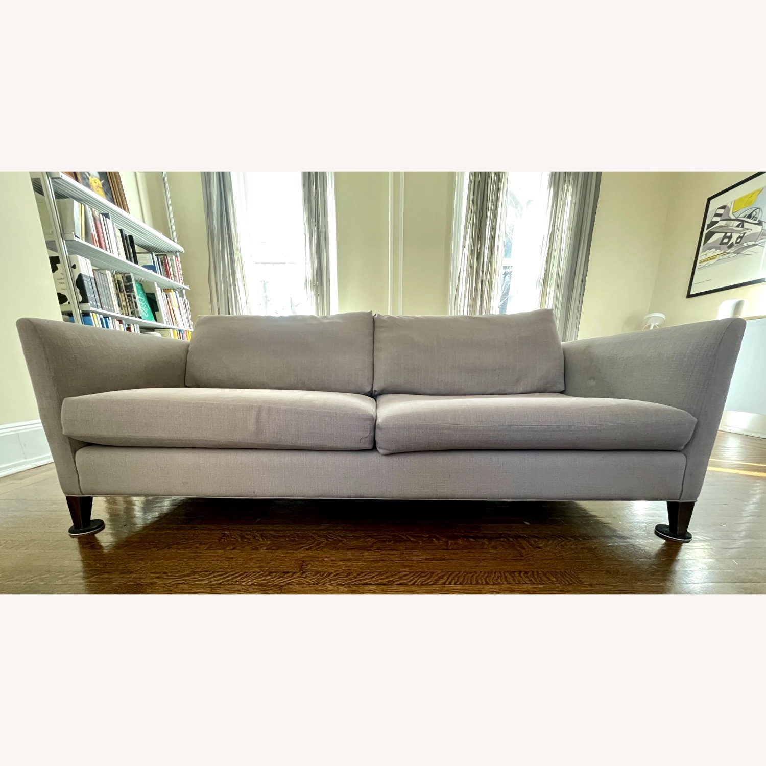 Crate & Barrel Light Gray Fabric 2 Seater Sofa - image-1