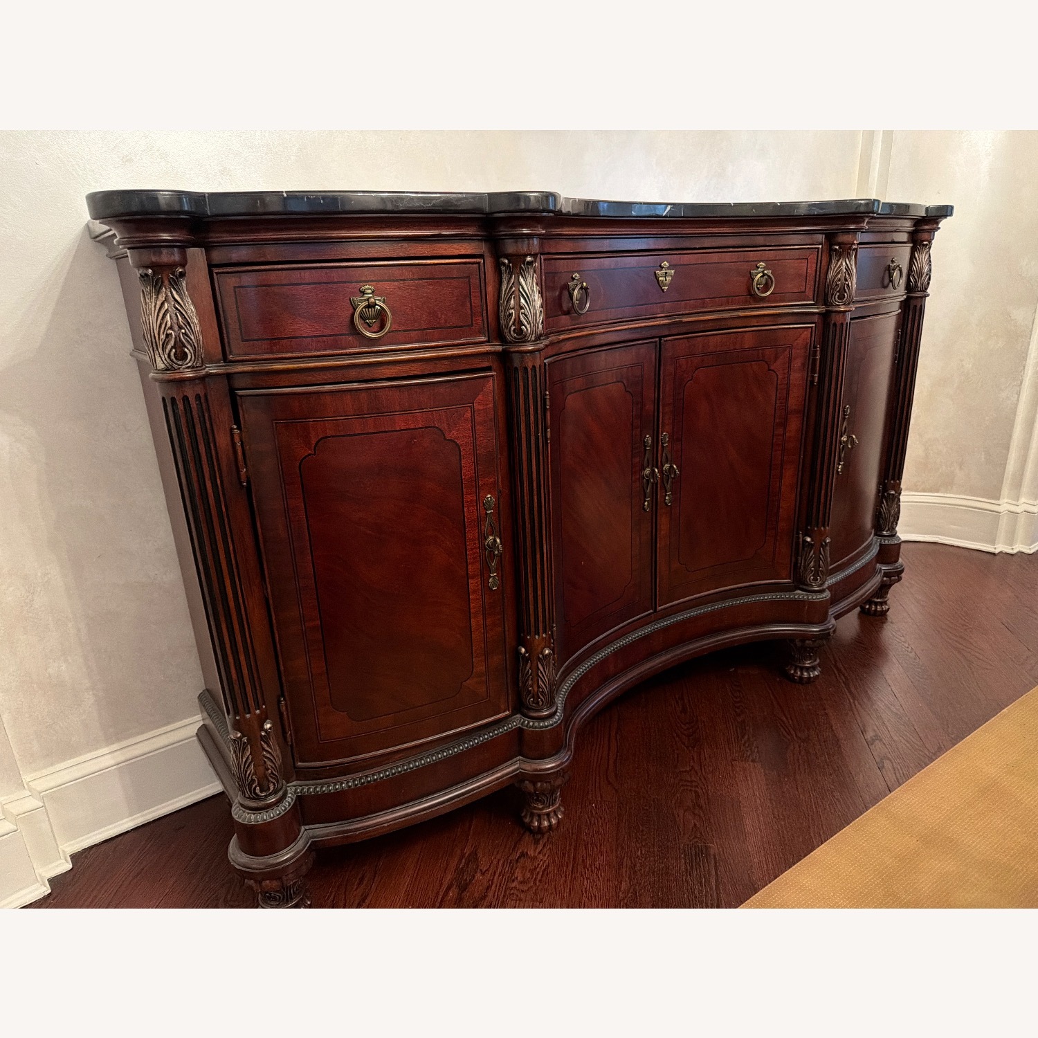 Vintage/Antique Dark Brown Wood Sideboard - image-1