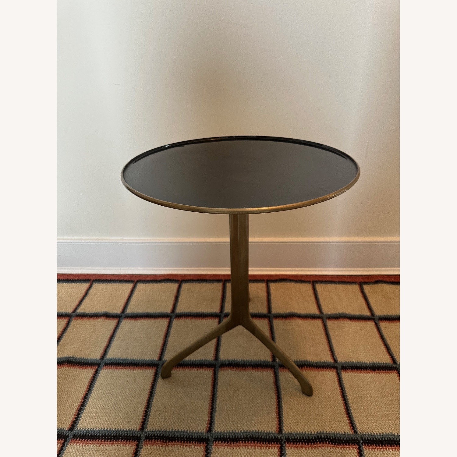 Crate & Barrel Black and Gold Metal Side Table - image-7