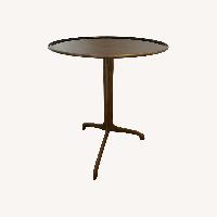 Crate & Barrel Black and Gold Metal Side Table
