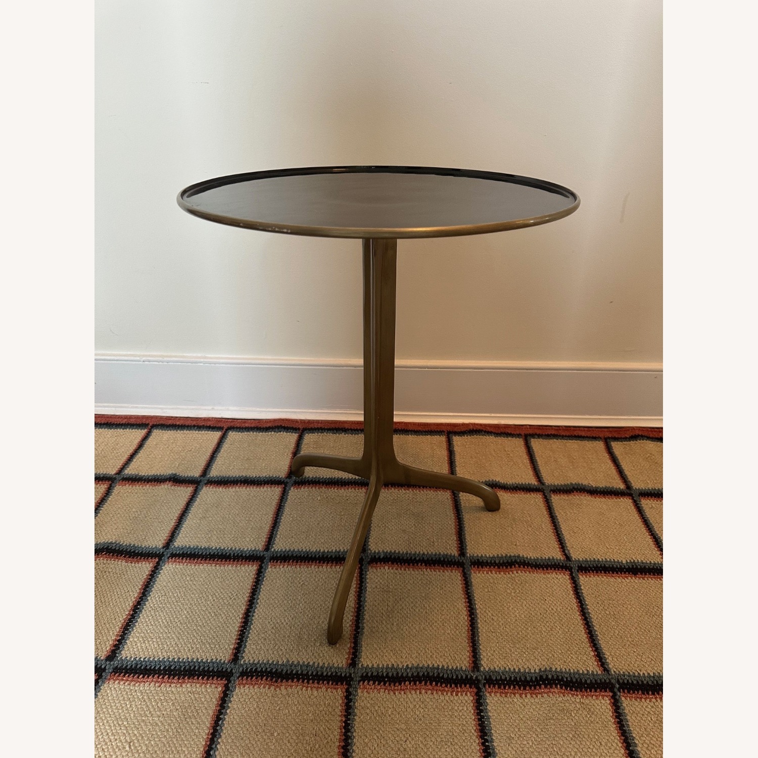 Crate & Barrel Black and Gold Metal Side Table - image-3
