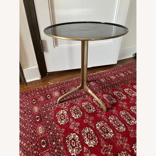 Used Crate & Barrel Black and Gold Metal Side Table for sale on AptDeco