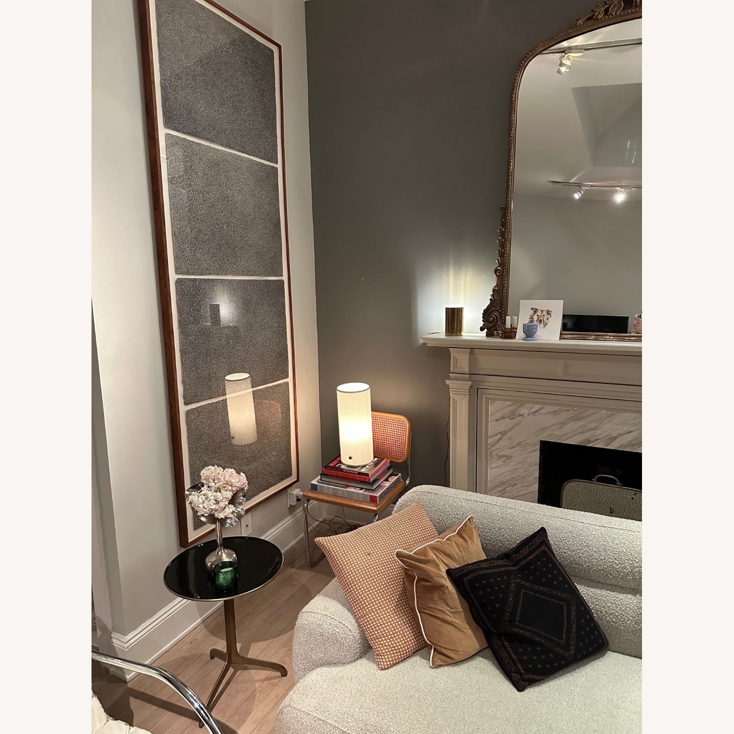 Crate & Barrel Black and Gold Metal Side Table - image-9