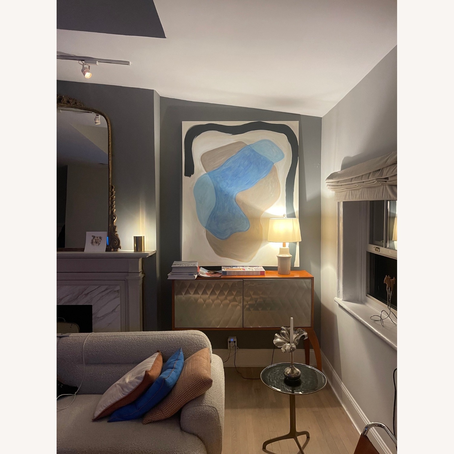 Crate & Barrel Black and Gold Metal Side Table - image-8