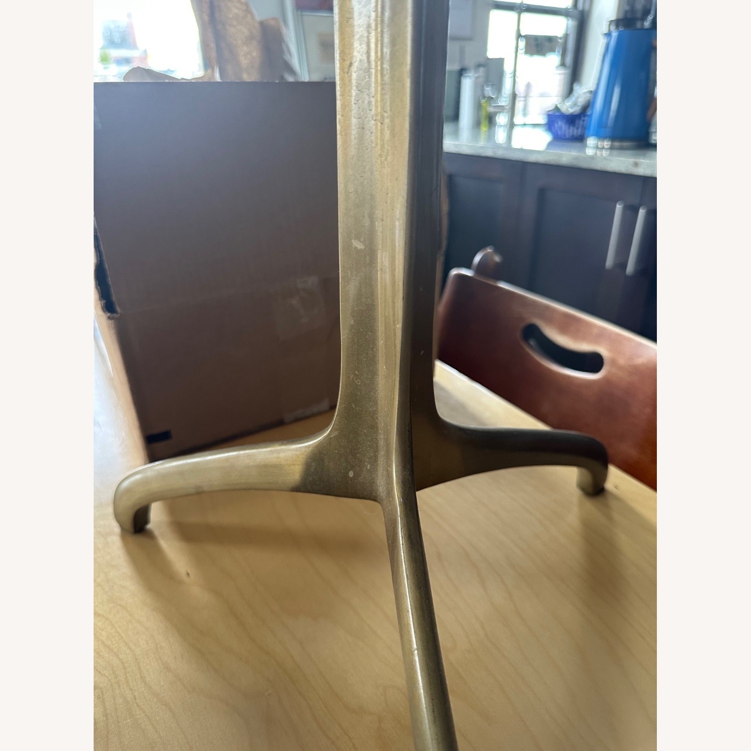 Crate & Barrel Black and Gold Metal Side Table - image-6