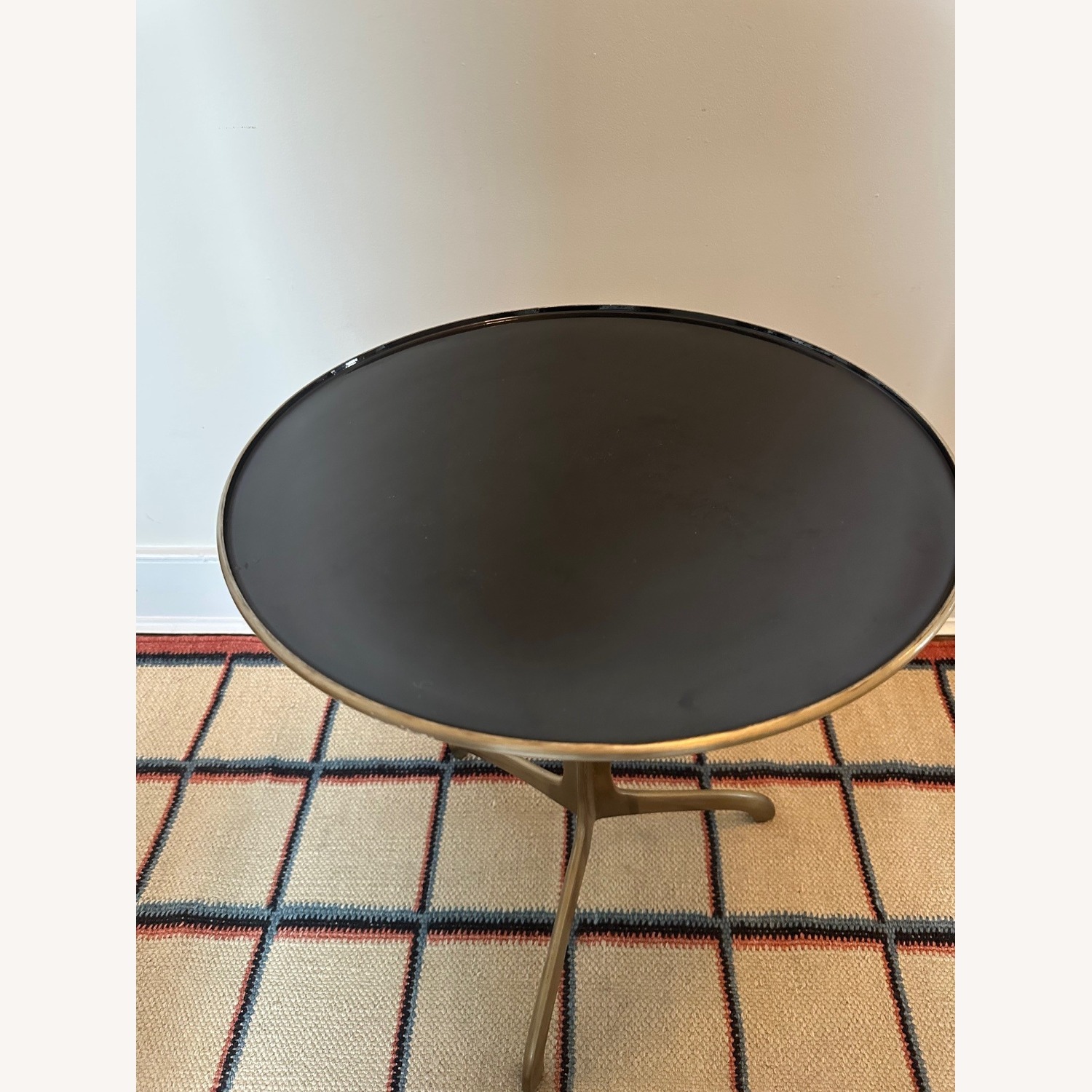 Crate & Barrel Black and Gold Metal Side Table - image-2