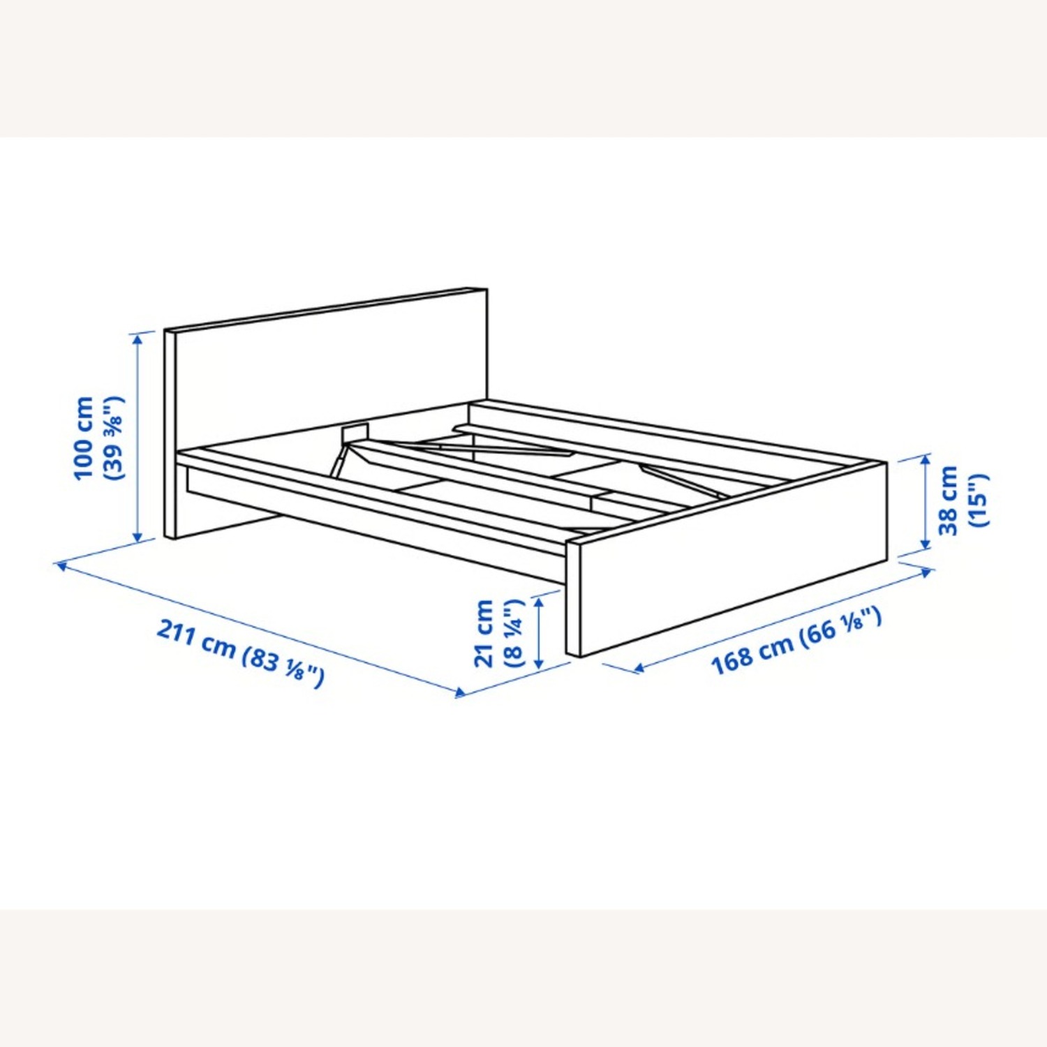 IKEA Malm-queen Dark Brown Wood Queen Bed - image-1