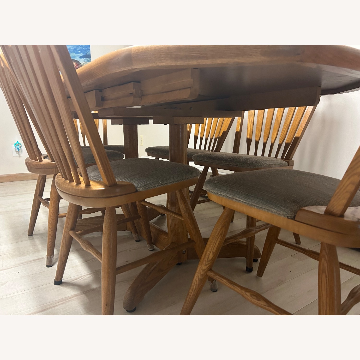 Natural Oak and Tile Top  Dining Set - image-2