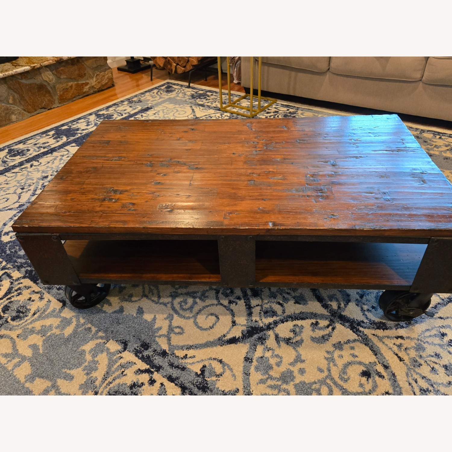 Crate & Barrel Dark Brown Wood Coffee Table - image-1