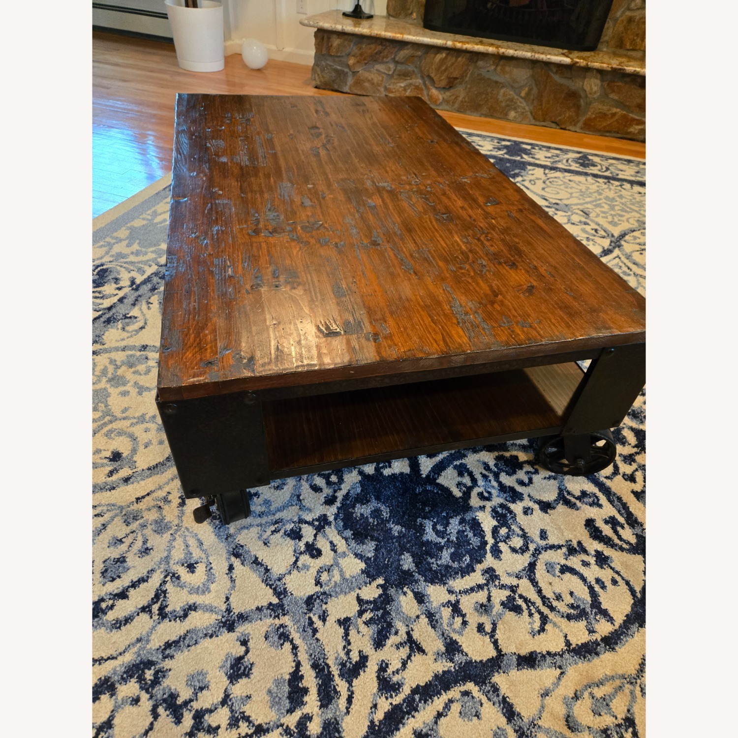 Crate & Barrel Dark Brown Wood Coffee Table - image-3