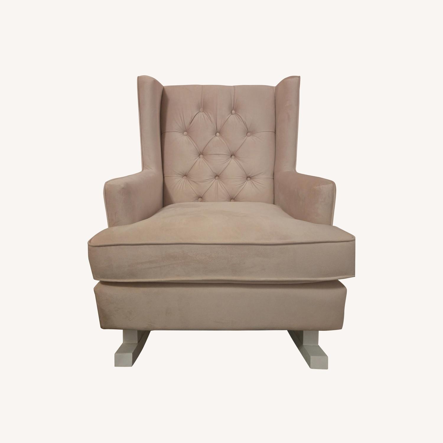 Pink Velvet Accent Chair - image-0